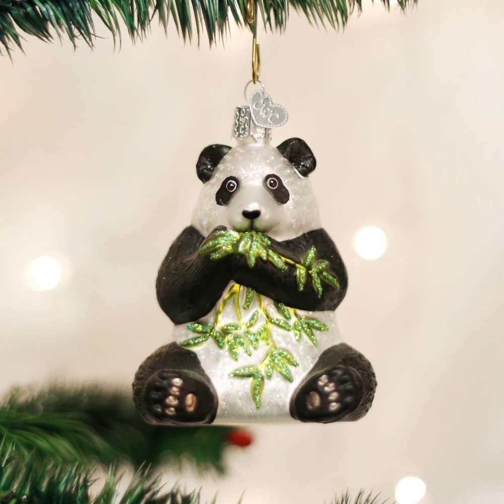 NWT Old World Christmas Panda Ornament